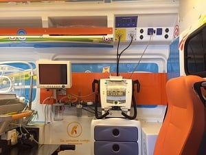 Our defibrillator in the first pediatric ambulance car in Bulgaria